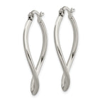 Sophia Jewelers Polished Stainless Steel Wavy Hoop Earrings Gift Ready