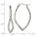 Sophia Jewelers Polished Stainless Steel Wavy Hoop Earrings Gift Ready