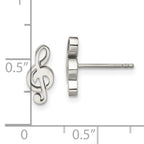 Treble Clef Post Earrings in Stainless Steel