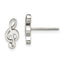 Chisel Stainless Steel Polished Treble Clef Post Earrings