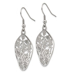Polished Flower Dangle Earrings in Stainless Steel