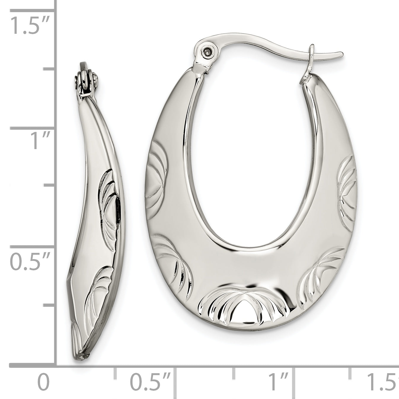 Sophia Jewelers Stainless Steel Polished Creole Hoop Earrings Gift Ready