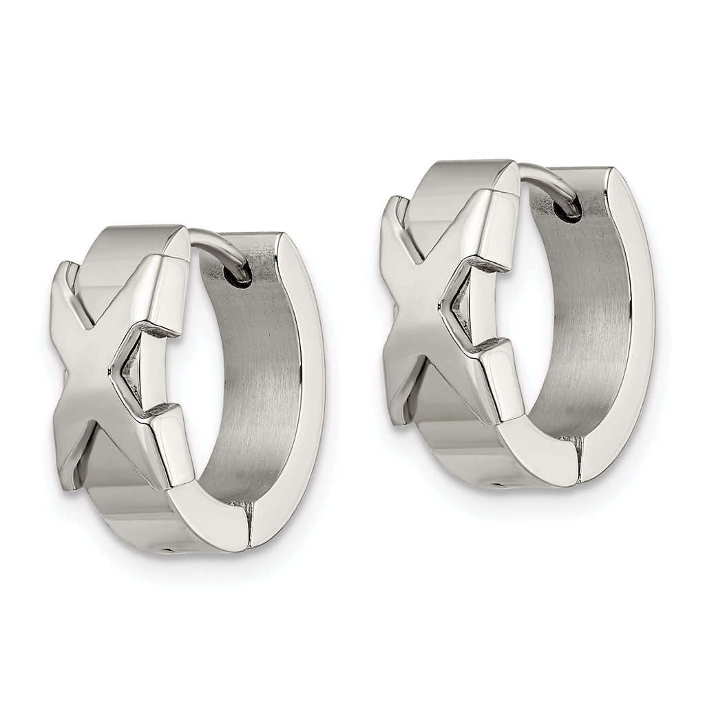 Sophia Jewelers Stainless Steel Polished Hoop Earrings in Gift Pouch