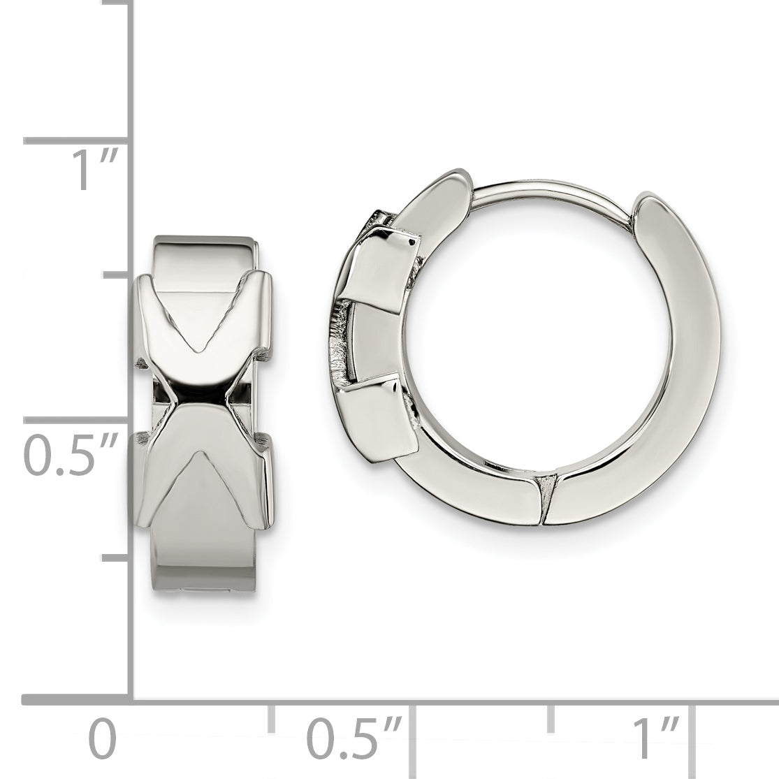 Sophia Jewelers Stainless Steel Polished Hoop Earrings in Gift Pouch