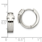 Sophia Jewelers Polished Stainless Steel Women's Hinged Hoop Earrings