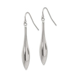 Polished Dangle Shepherd Hook Earrings in Stainless Steel
