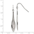 Polished Dangle Shepherd Hook Earrings in Stainless Steel