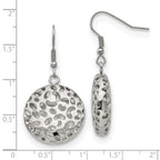Puffed Cut-Out Drop Earrings in Stainless Steel