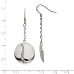 CZ Dangle Drop Earrings in Stainless Steel