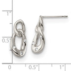 Crystal Two-Loop Post Earrings in Stainless Steel