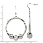 Polished Dangle Shepherd Hook Earrings in Stainless Steel