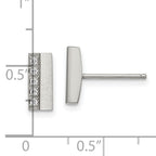 Brushed CZ Bar Post Earrings in Stainless Steel