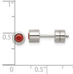 Sophia Jewelers Unisex Stainless Steel Red CZ Birthstone Stud Earrings