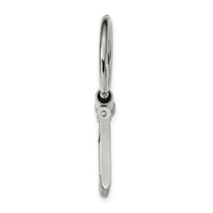 Sophia Stainless Steel Men's Key Ring with Grey Carbon Fiber Inlay