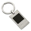 Sophia Jewelers Men's Stainless Steel Key Ring with Black Carbon Fiber Inlay