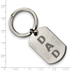 Stainless Steel Brushed Dad Key Ring