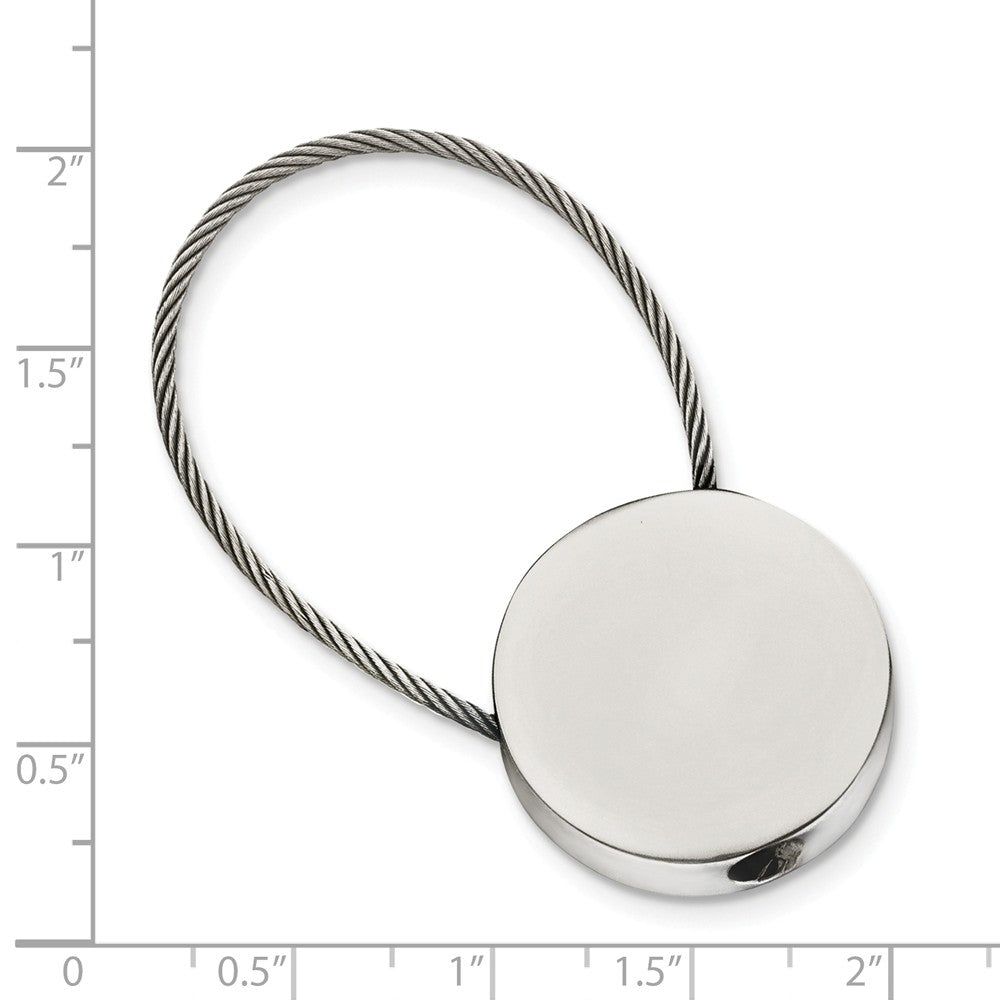 Stainless Steel Polished Cable Circle Key Ring