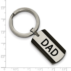 Stainless Steel Polished Black IP-plated Key Ring