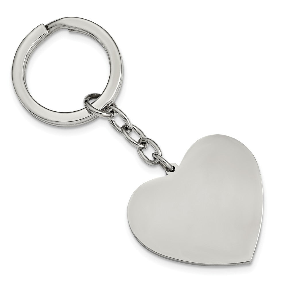 Sophia Jewelers Polished Stainless Steel Women's Heart Key Ring Main image