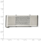 Stainless Steel Brushed and Polished Grey Carbon Fiber Inlay Money Clip