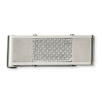 Stainless Steel Money Clip with Grey Carbon Fiber Inlay Engravable