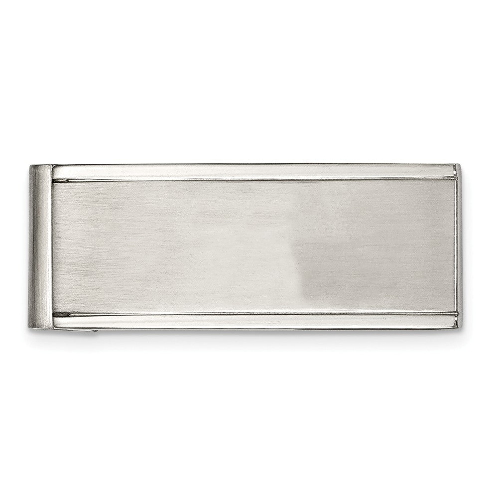 Sophia Jewelers Stainless Steel Money Clip with Brushed Polished Finish Engravable