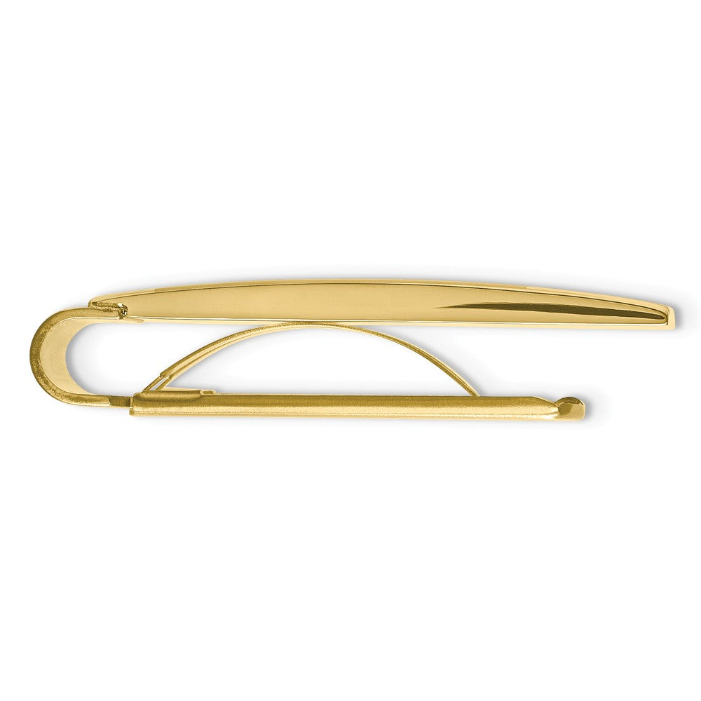 Brushed & Polished Money Clip in Stainless Steel with Gold IP