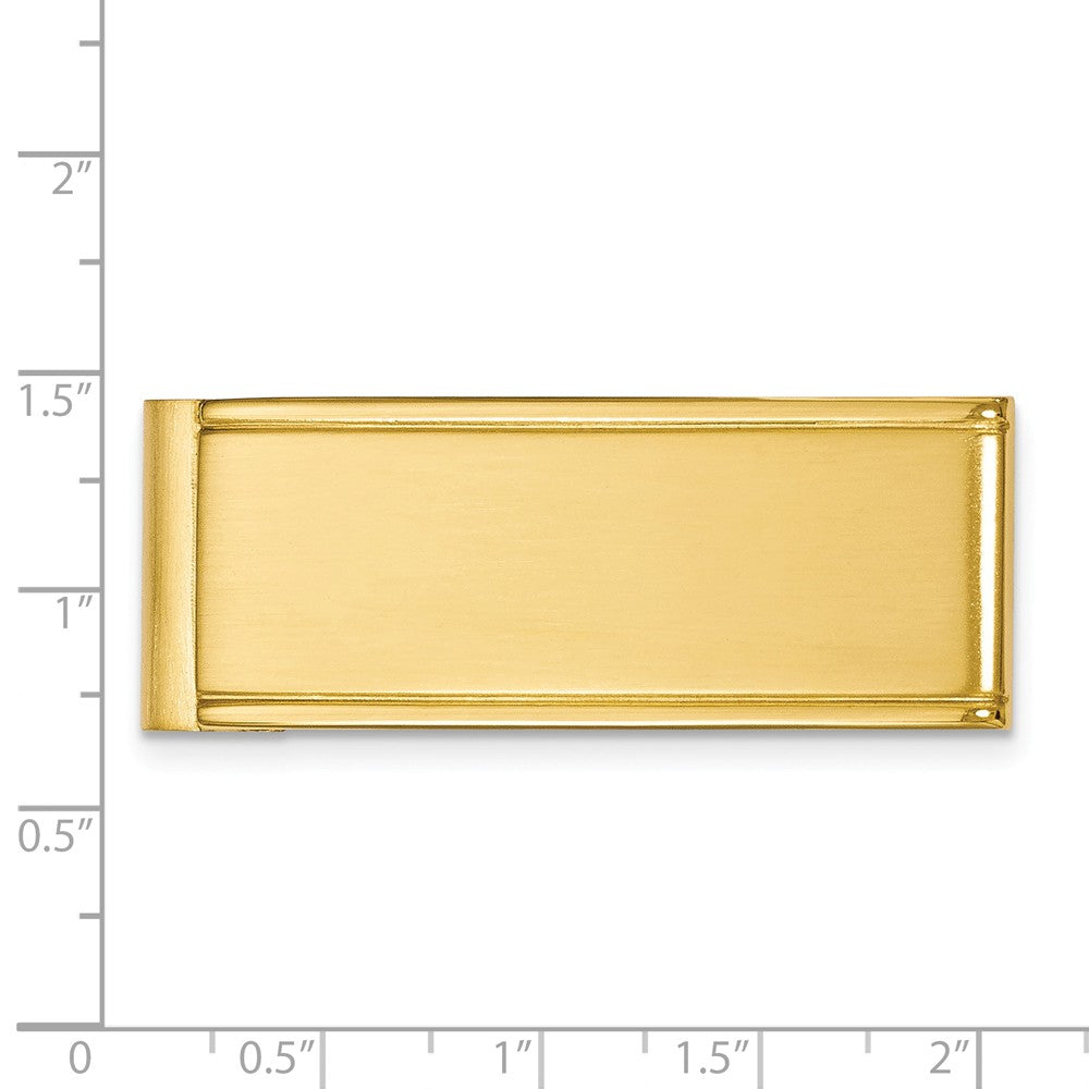 Stainless Steel Brushed and Polished Yellow IP-plated Money Clip