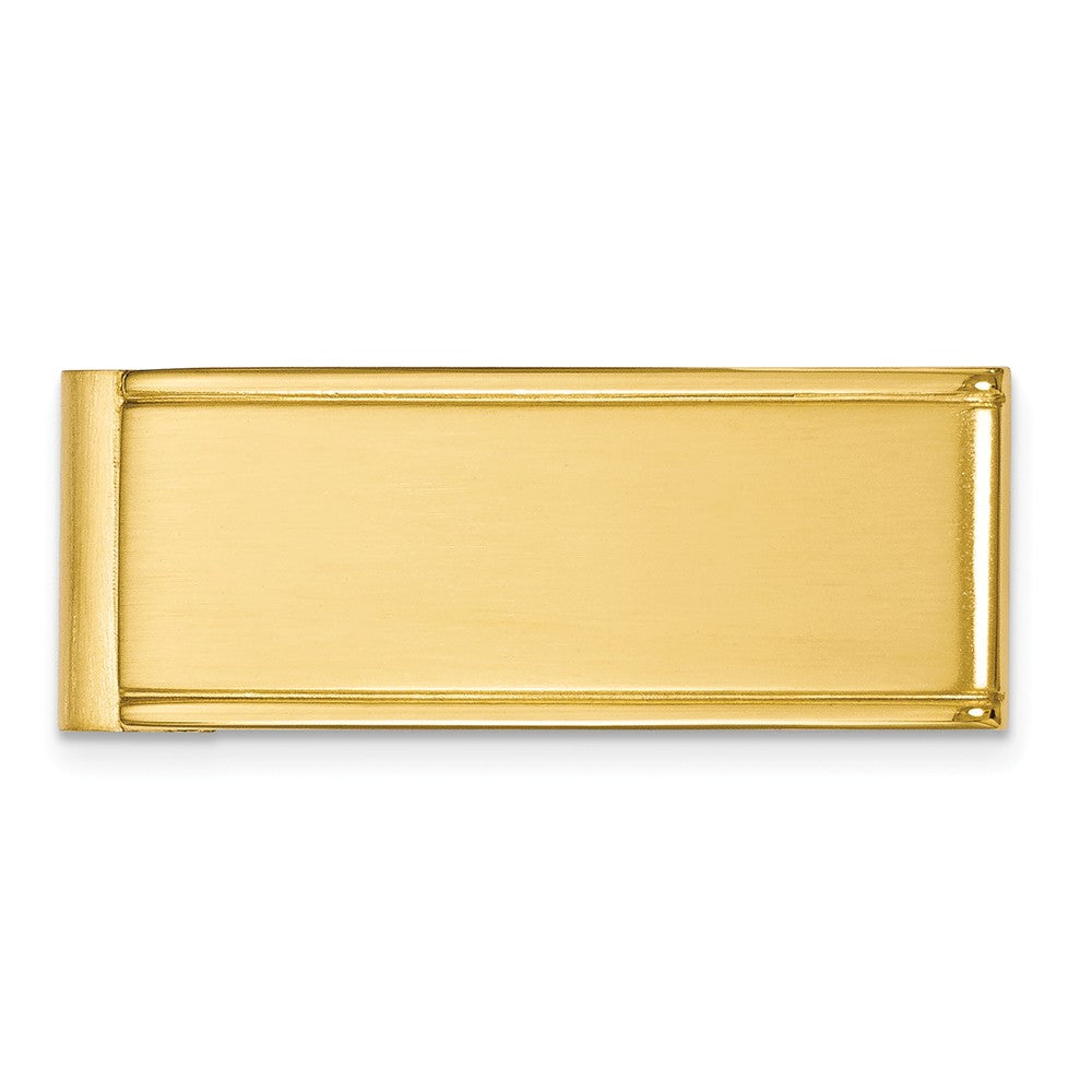 Brushed & Polished Money Clip in Stainless Steel with Gold IP