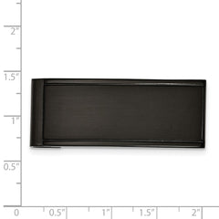 Stainless Steel Brushed and Polished Black IP-plated Money Clip