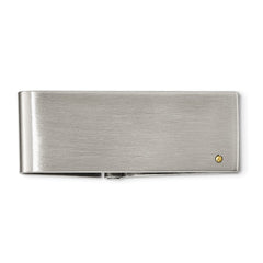 Chisel Stainless Steel Money Clip with Gold IP Finish, Engravable, Hinged Design