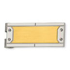 Stainless Steel Engravable Money Clip with Gold-Tone Brushed Finish