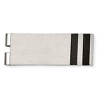 Brushed Money Clip in Stainless Steel with Black Carbon Fiber Inlay