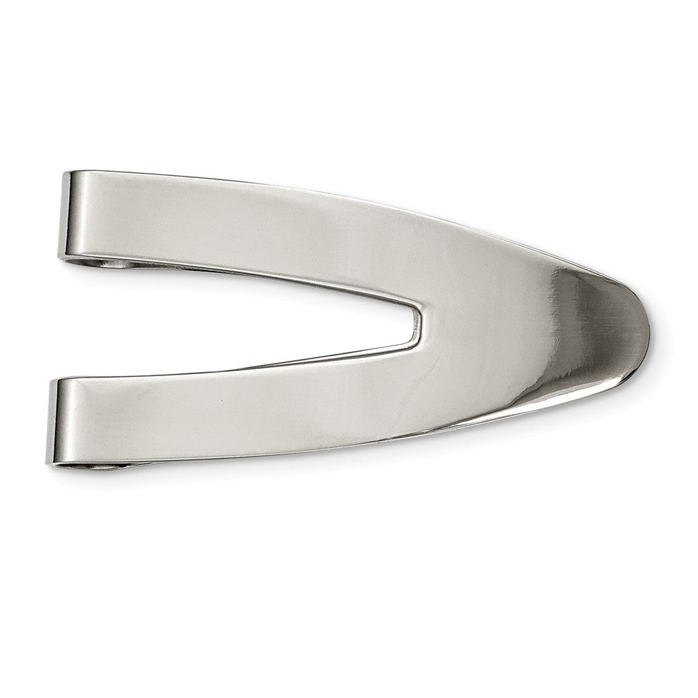Sophia Jewelers Stainless Steel Engravable Polished Modern Men's Money Clip