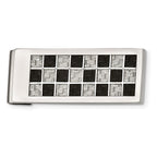 Chisel Stainless Steel Money Clip with Black & Grey Carbon Fiber Inlay
