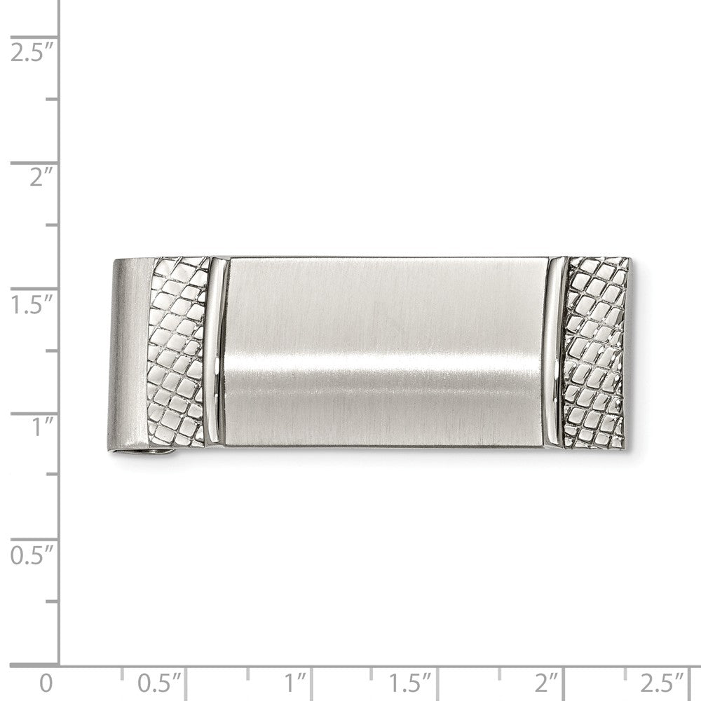 Stainless Steel Brushed and Textured Money Clip