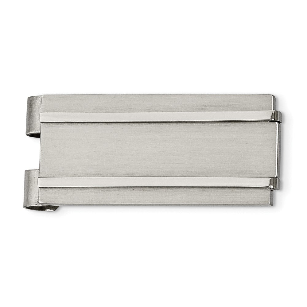 Chisel Stainless Steel Engravable Money Clip with Brushed and Polished Finish Main image