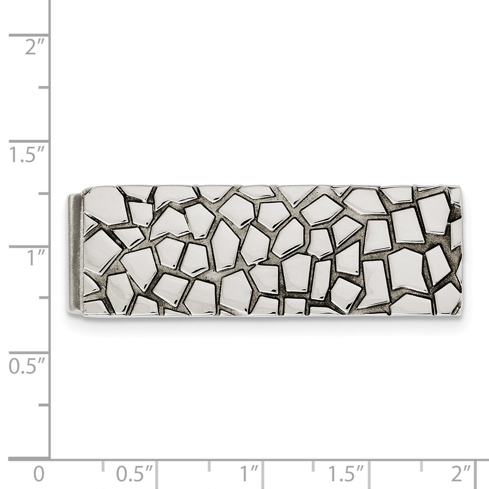 Stainless Steel Textured & Polished Money Clip
