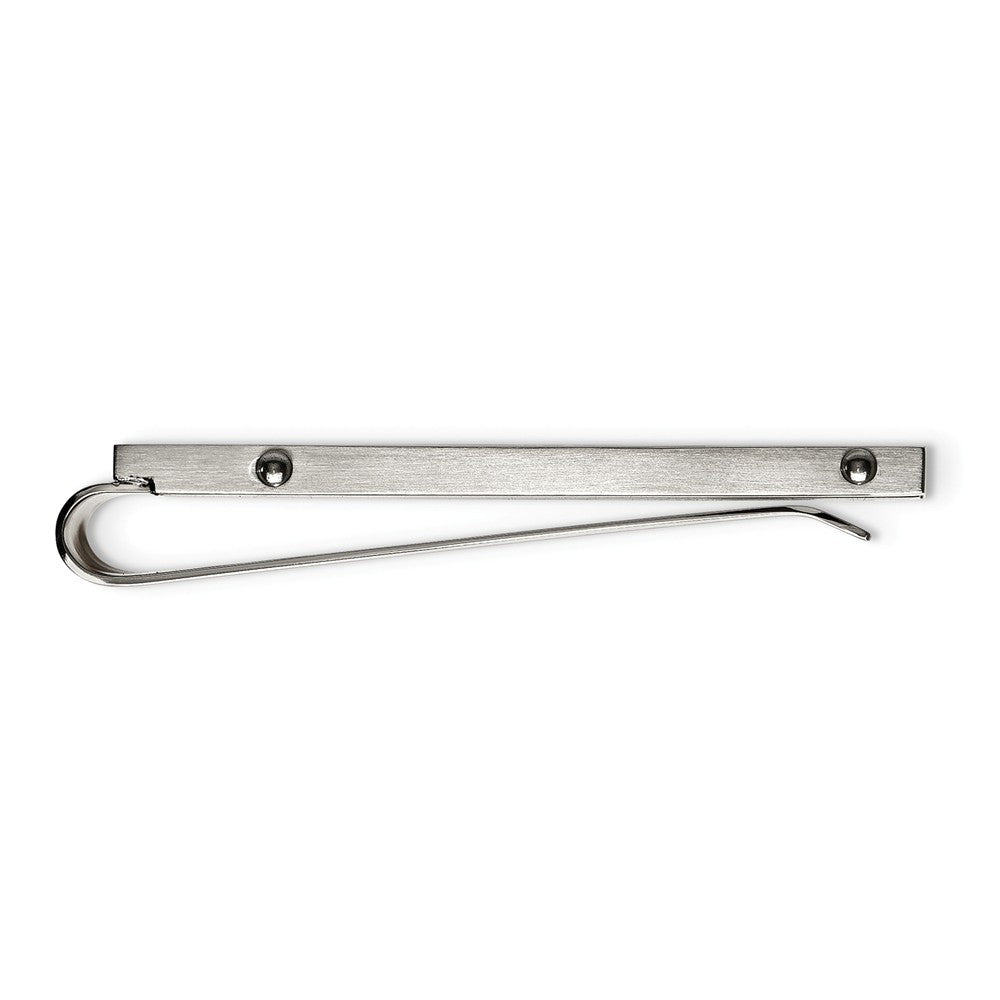 Black IP-Plated Money Clip in Stainless Steel with CZ