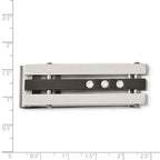 Stainless Steel Cubic Zirconia Black IP-plated Polished Money Clip