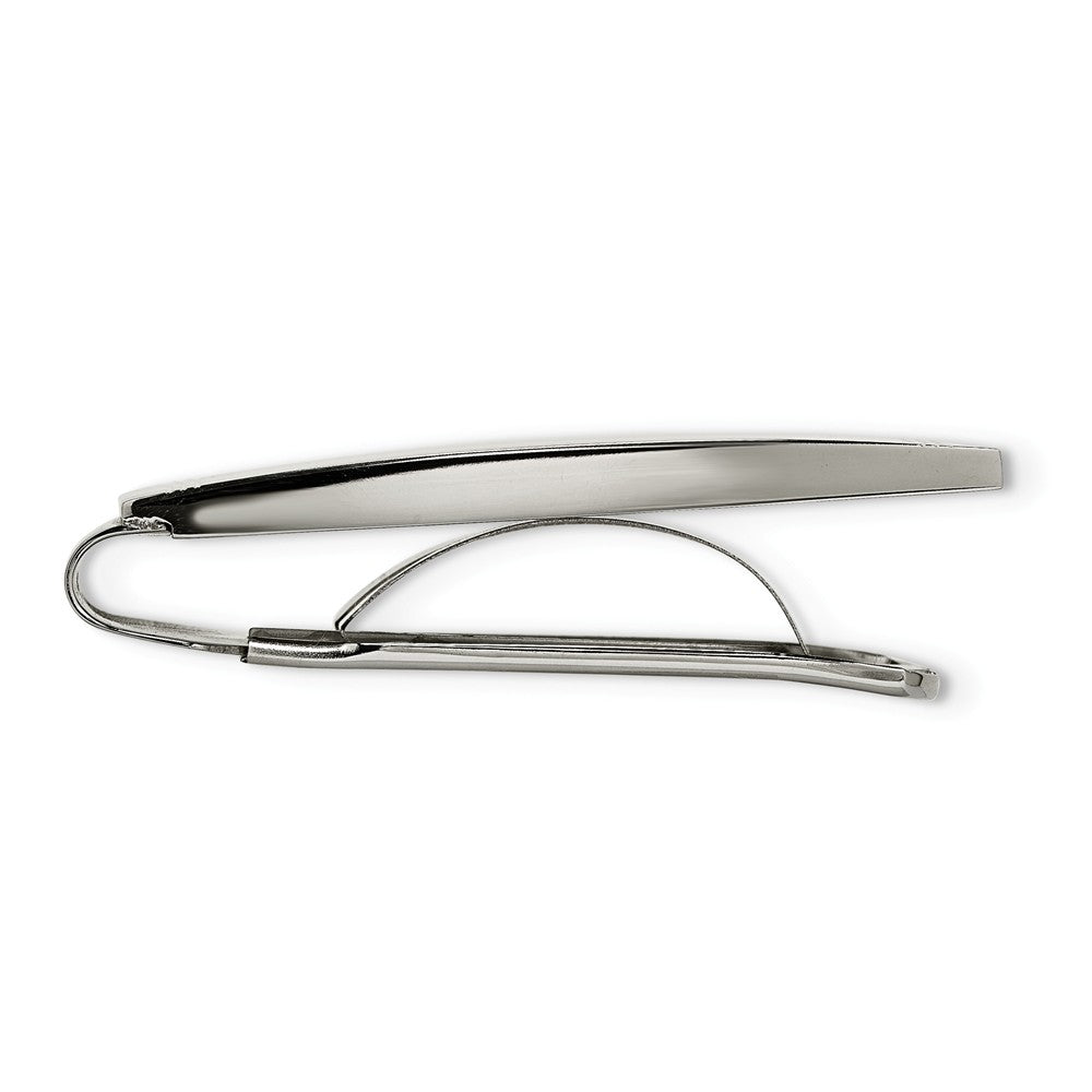 Polished & Grooved Money Clip in Stainless Steel