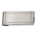 Polished & Grooved Money Clip in Stainless Steel