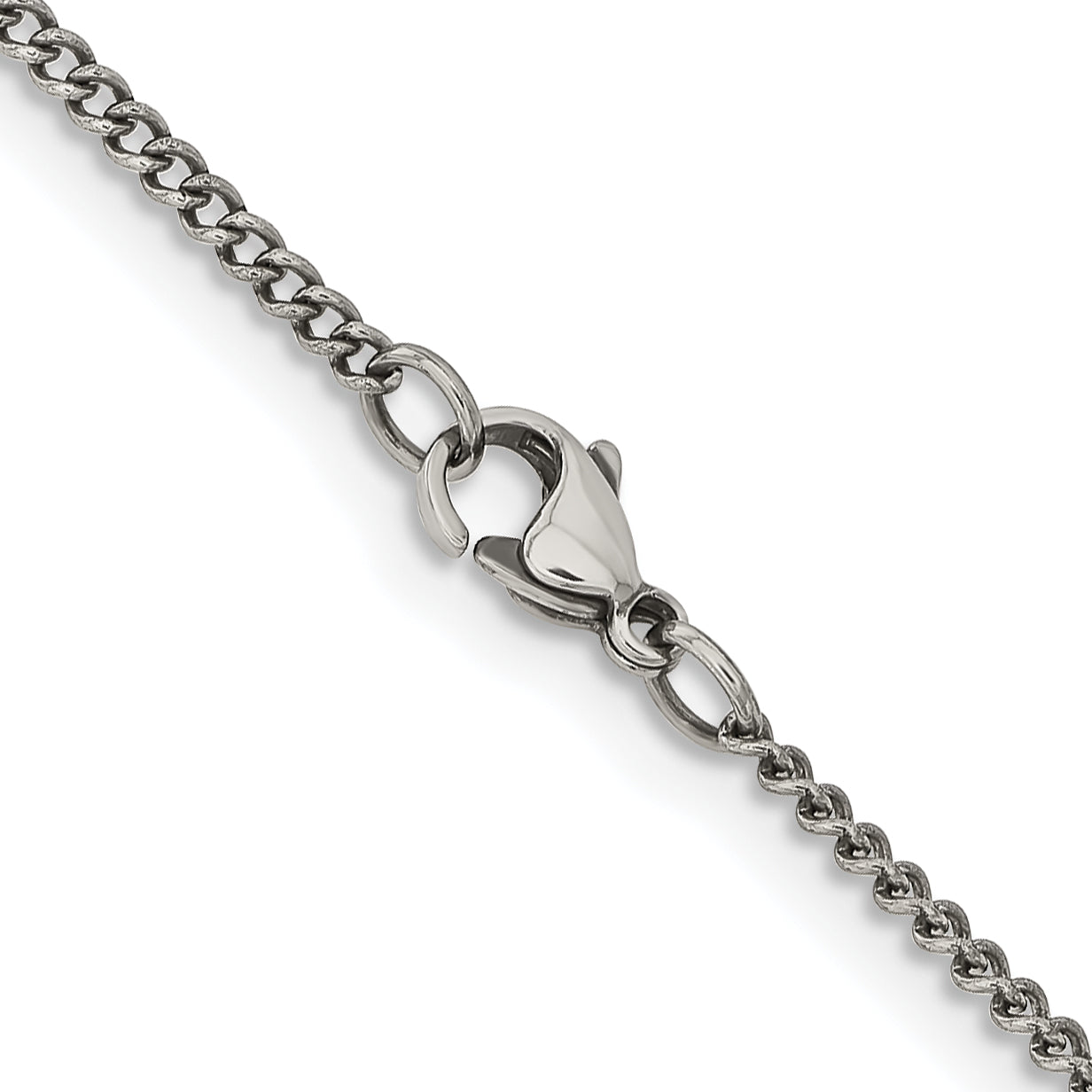 Chisel Stainless Steel Antiqued 2mm 18 inch Round Curb Chain