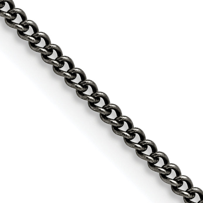 Chisel Stainless Steel Antiqued 2mm 24 inch Round Curb Chain