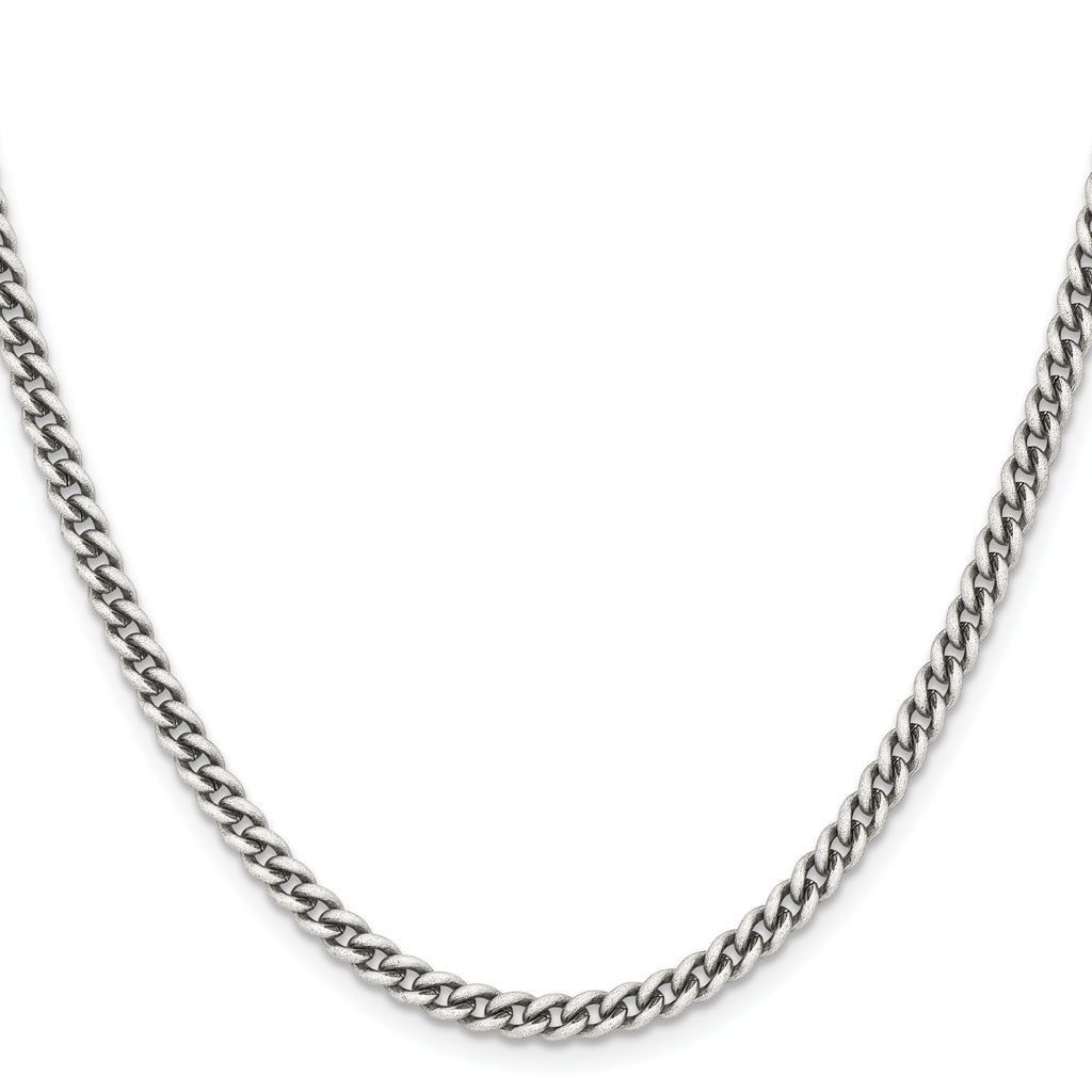 Antiqued Round Curb Chain in Stainless Steel, 4mm