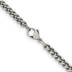 Antiqued Round Curb Chain in Stainless Steel, 4mm