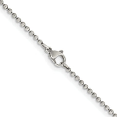 Chisel Stainless Steel Antiqued 2mm 18 inch Beaded Ball Chain