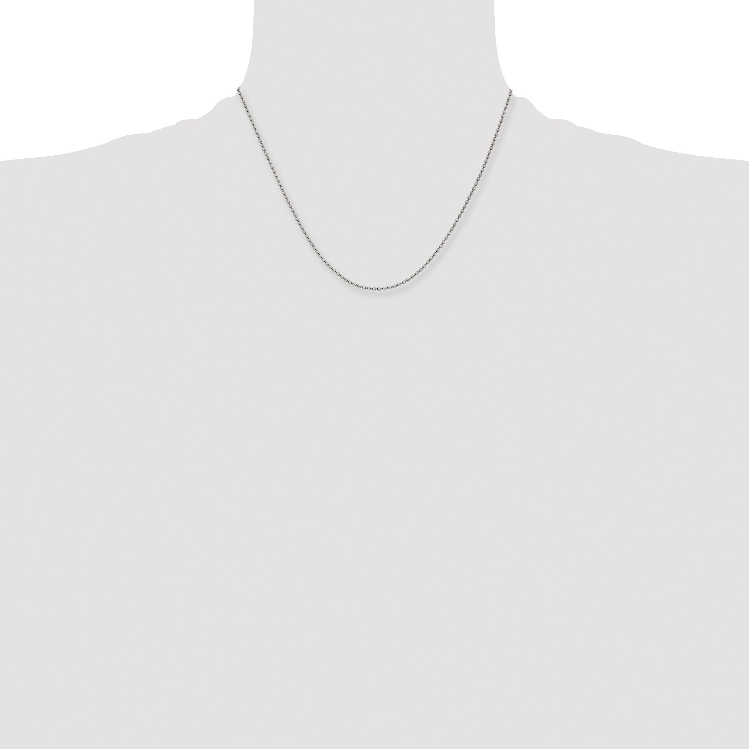 Sophia Jewelers Unisex Stainless Steel 18 Antiqued Beaded Chain