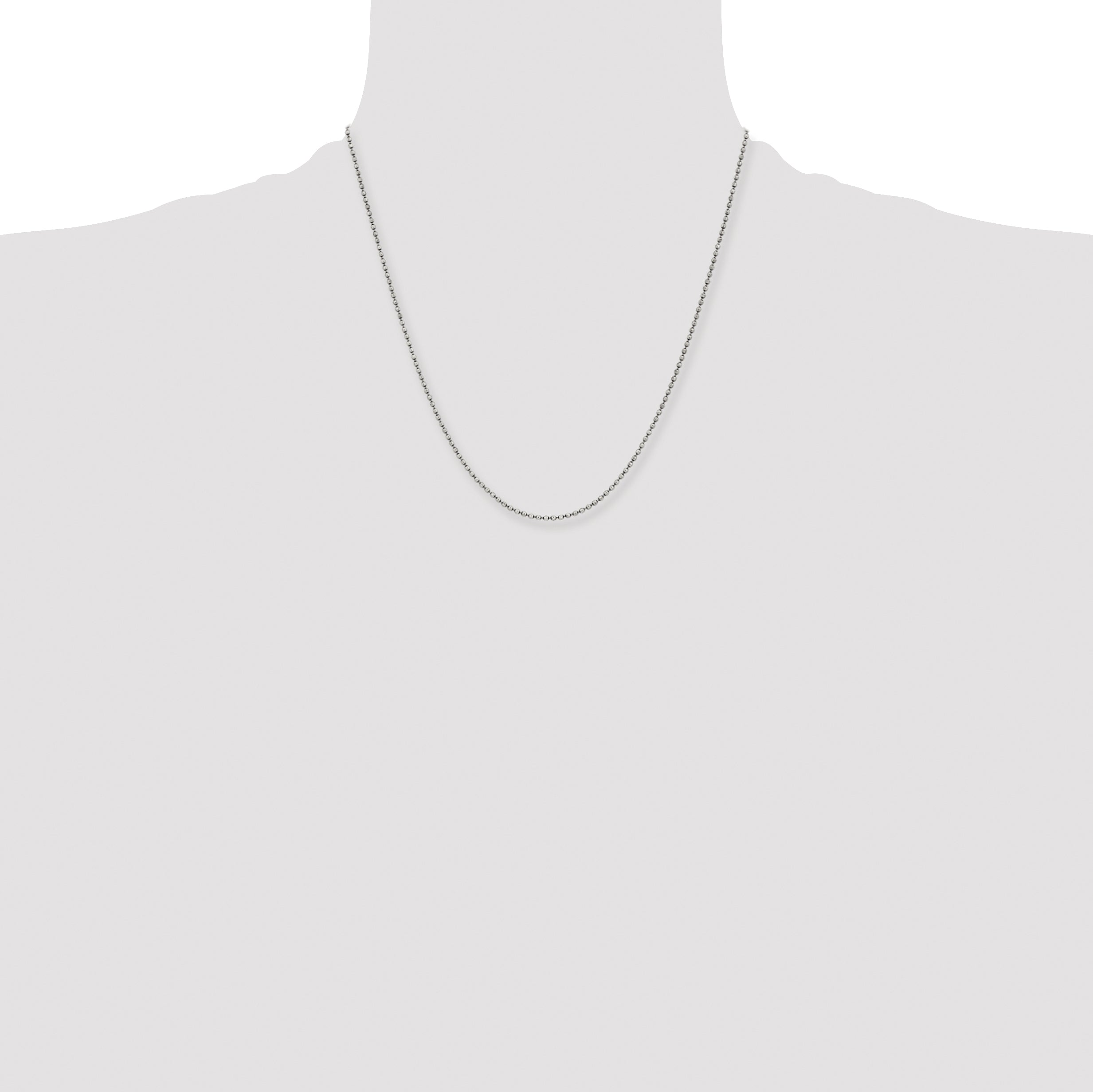 Sophia Jewelers Unisex Stainless Steel 18 Antiqued Beaded Chain