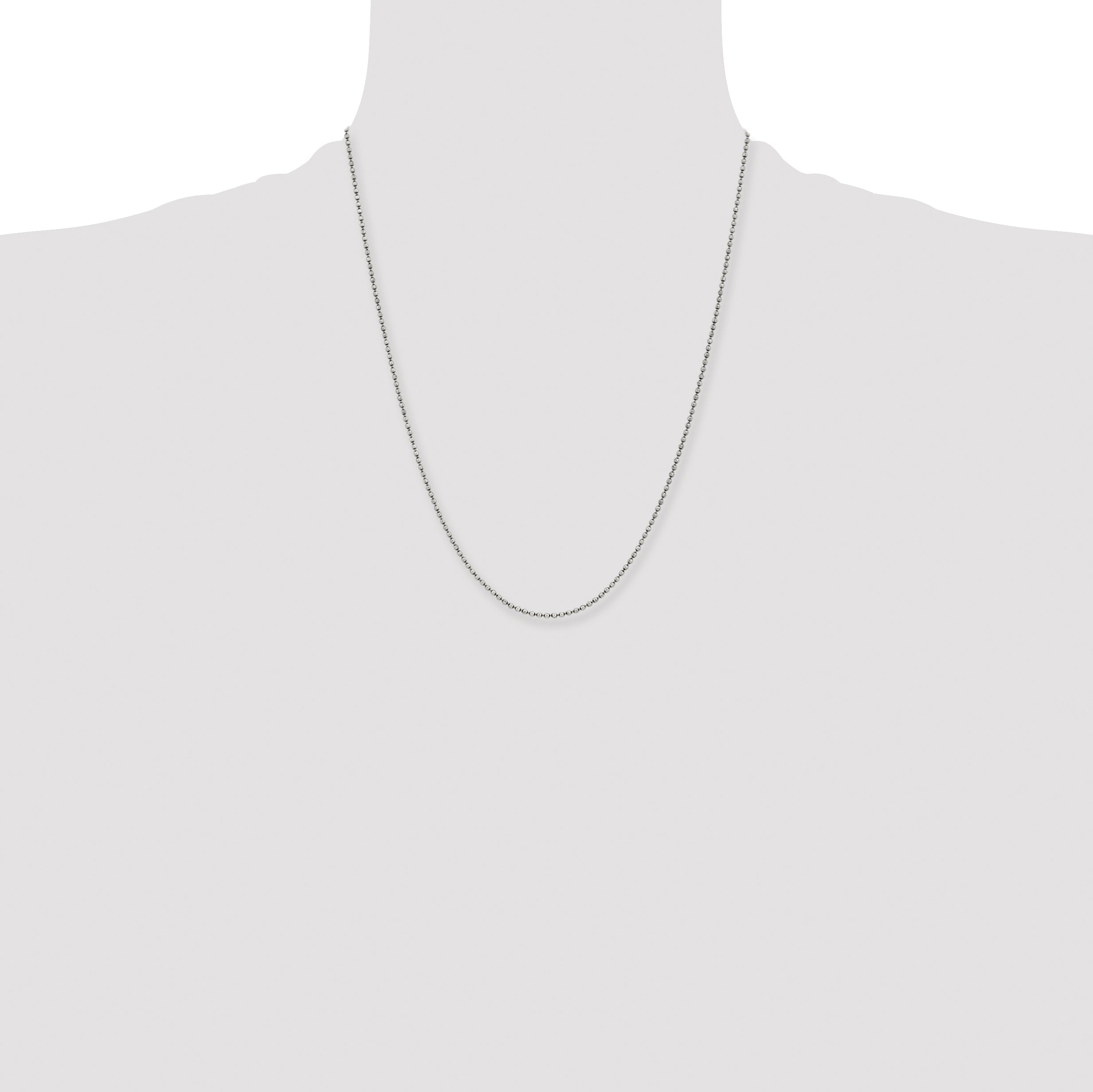 Sophia Jewelers Unisex Stainless Steel 18 Antiqued Beaded Chain